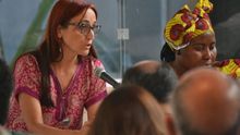 Helena Maleno, durante la presentación del informe 'Tras la frontera'.