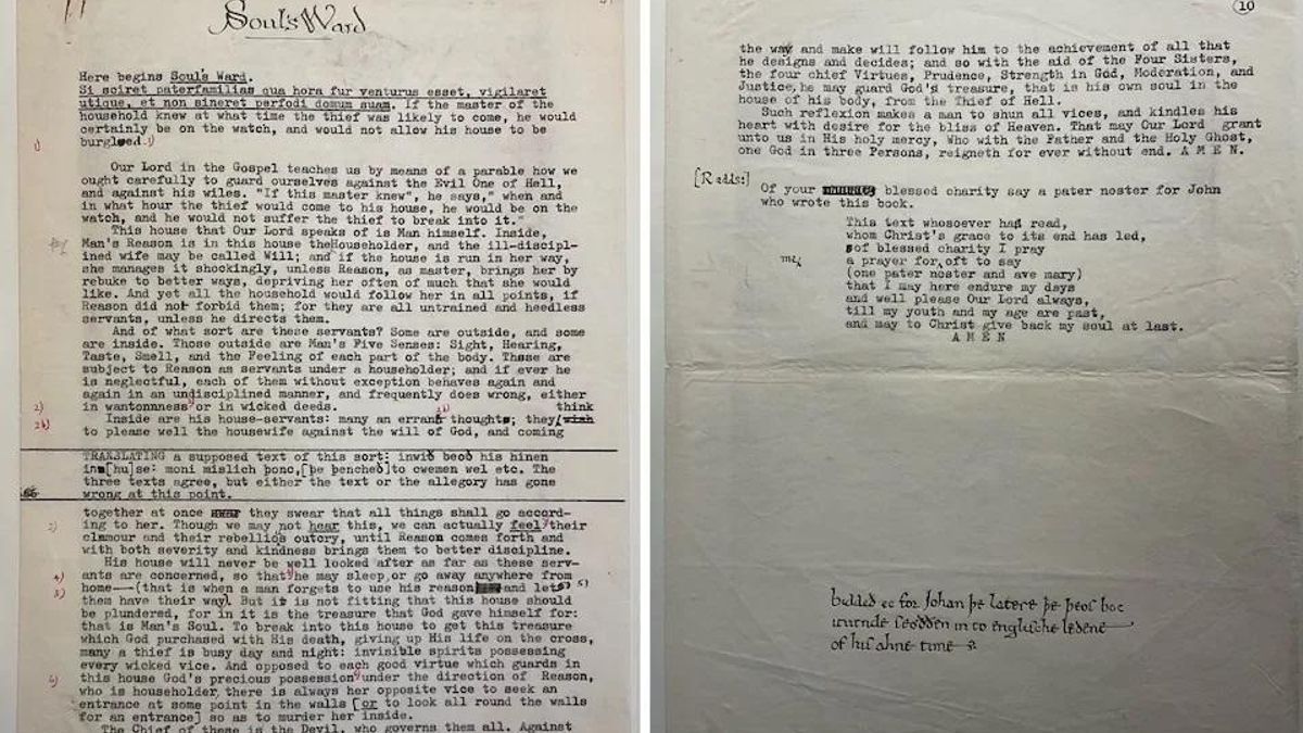 El manuscrito mostró cómo revisaba cada traducción