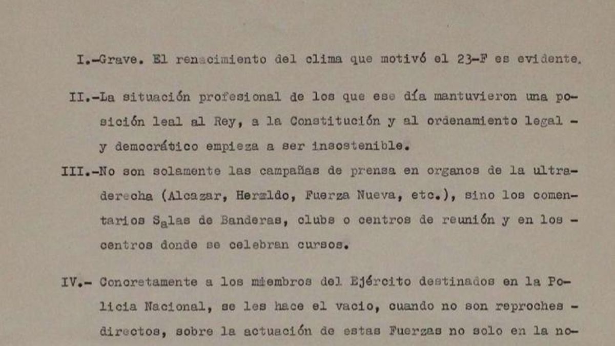 Fragmento del informe sobre el acoso a la Policía por parte de la ultraderecha