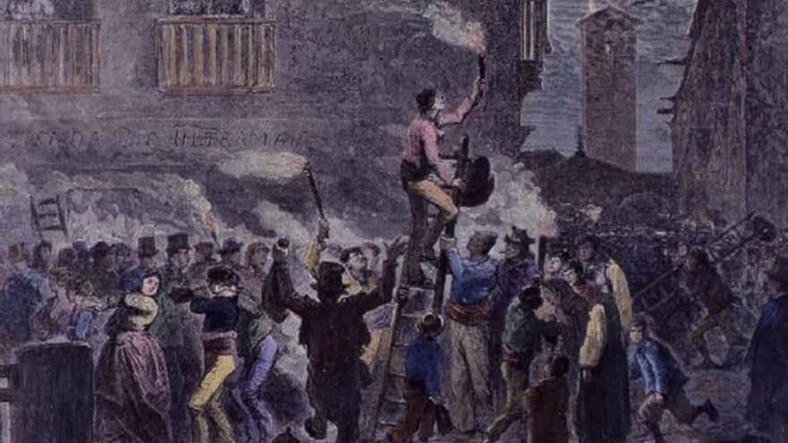 En el centro, uno de los oteadores. Fiesta de Reyes, La Ilustración Española y Americana