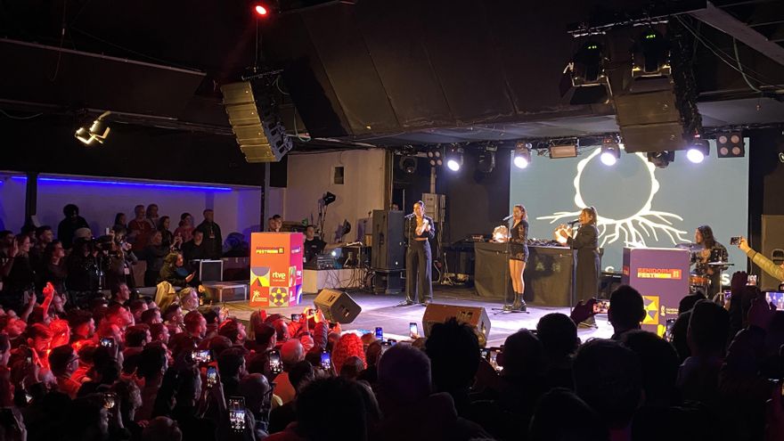 Tanxugueiras, durante su actuación en el Euroclub de TVE