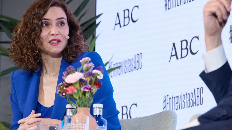 La presidenta de la Comunidad y candidata del PP a la reelección, Isabel Díaz Ayuso, interviene durante el Encuentro ABC, a 22 de mayo de 2023, en Madrid (España). Durante su intervención en el encuentro, la presidenta autonómica, ha expuesto los puntos p