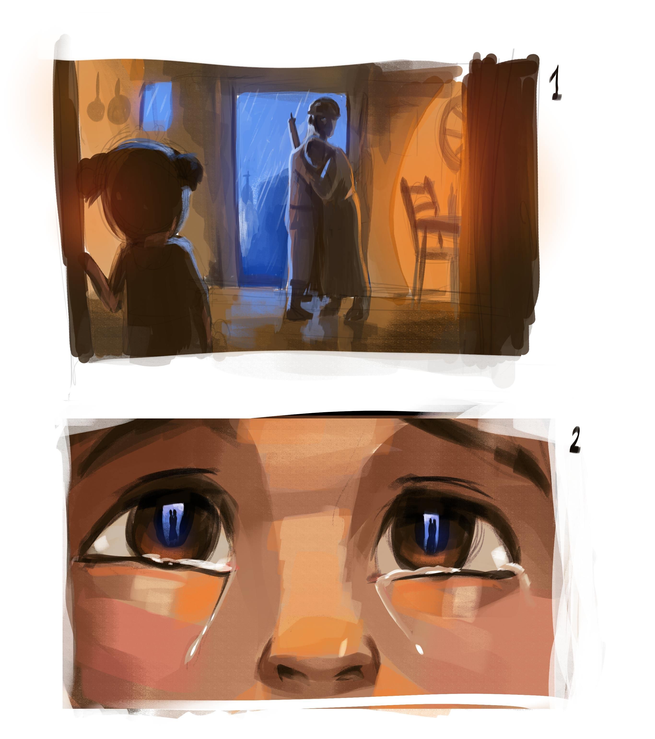 Boceto de una de las animaciones que formarán parte de la película 'Parias de la tierra'.