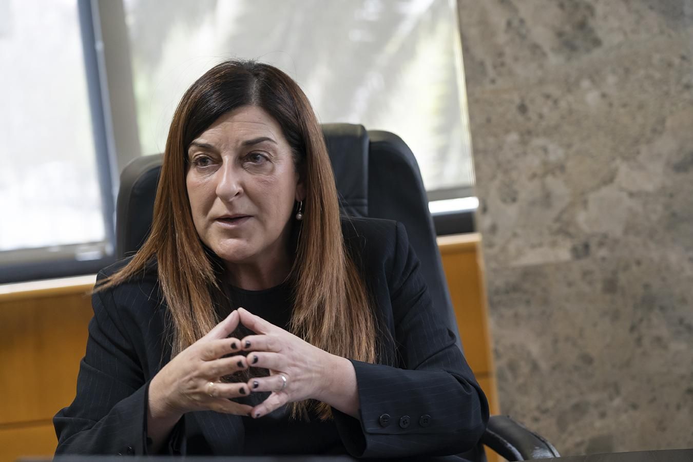 Buruaga responde durante la entrevista con elDiario.es.