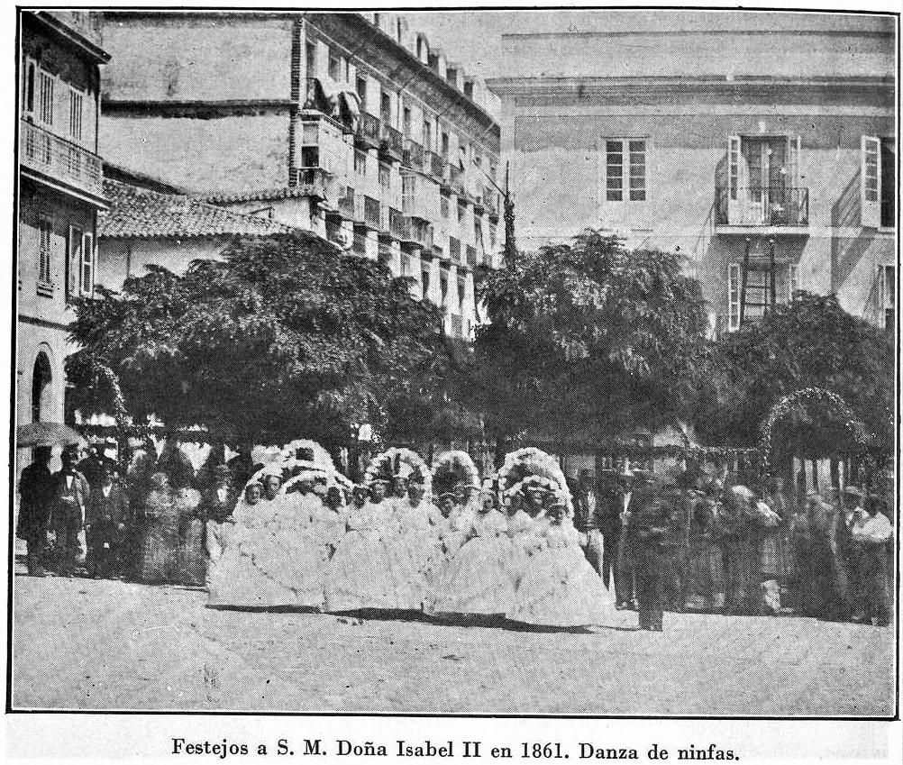 Actos de homenaje con motivo de la visita de la reina Isabel II a Santander en 1861.