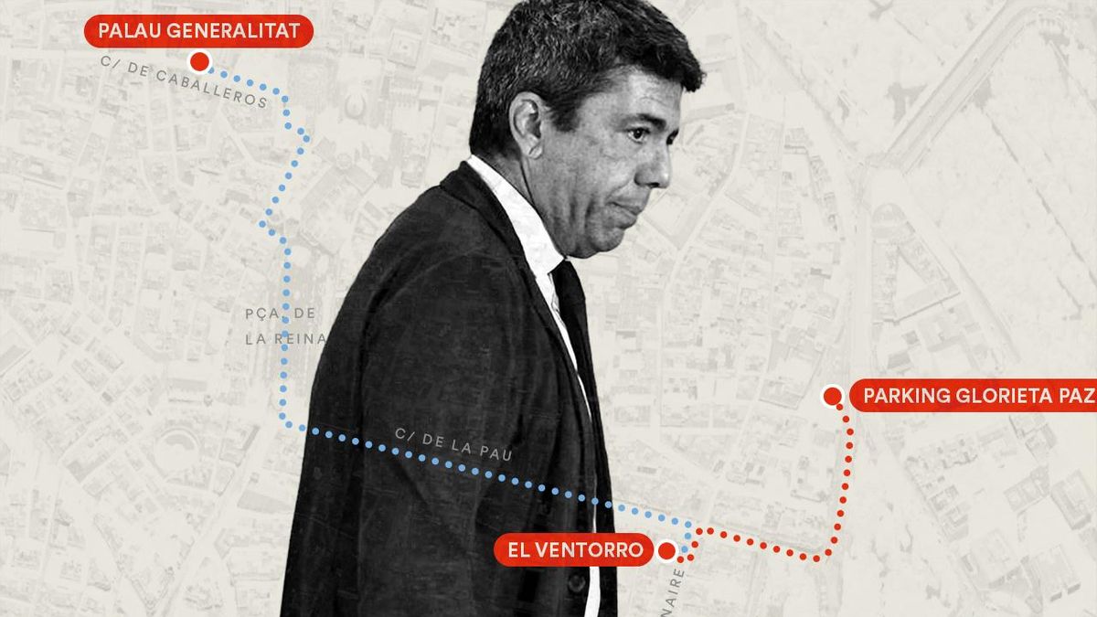 El presunto recorrido de Mazón en la tarde de la dana