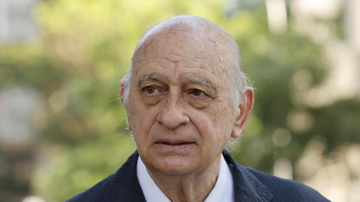 El exministro del Interior Jorge Fernández Díaz a su llegada este jueves a la Audiencia Nacional de Madrid.