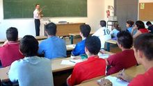 Aula durante una clase en la Universidad de Extremadura.