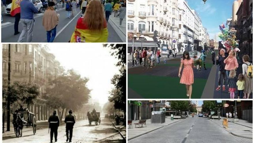 Evolución de la avenida Ordoño II en las últimas décadas y la proyección del Ayuntamiento.