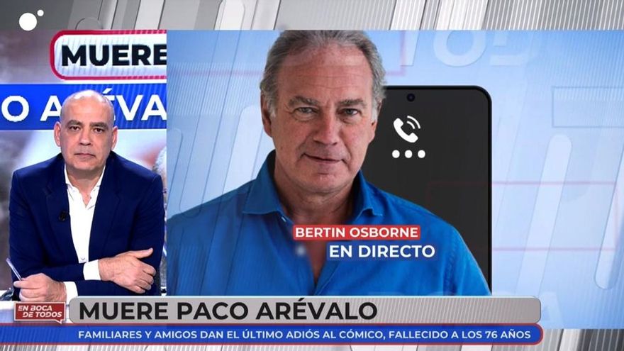 Bertín Osborne elige Cuatro para recordar a Arévalo: "Tuve una bronca con él, no sabes lo que me arrepiento''