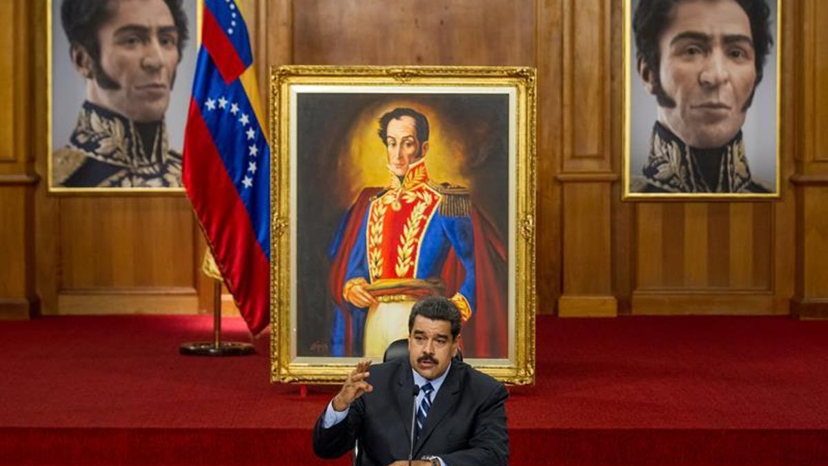 Nicolás Maduro, durante su rueda de prensa con la prensa internacional