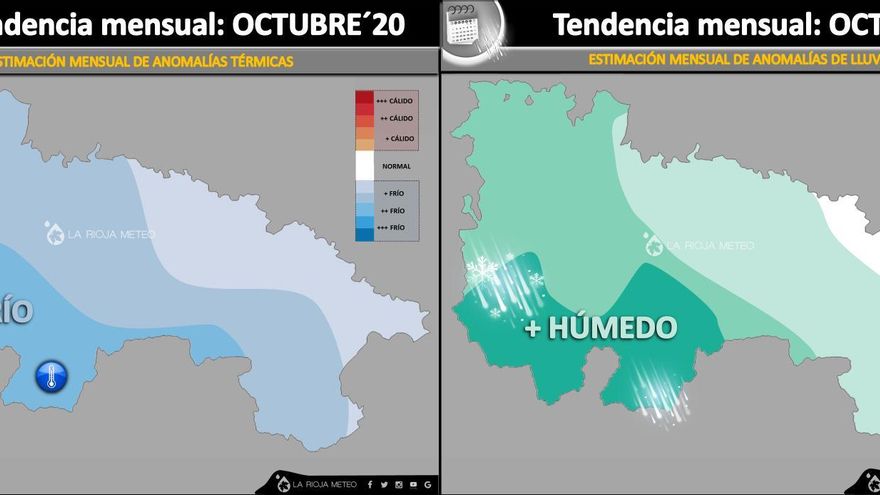 Se estima que octubre sea más frío y húmedo en La Rioja