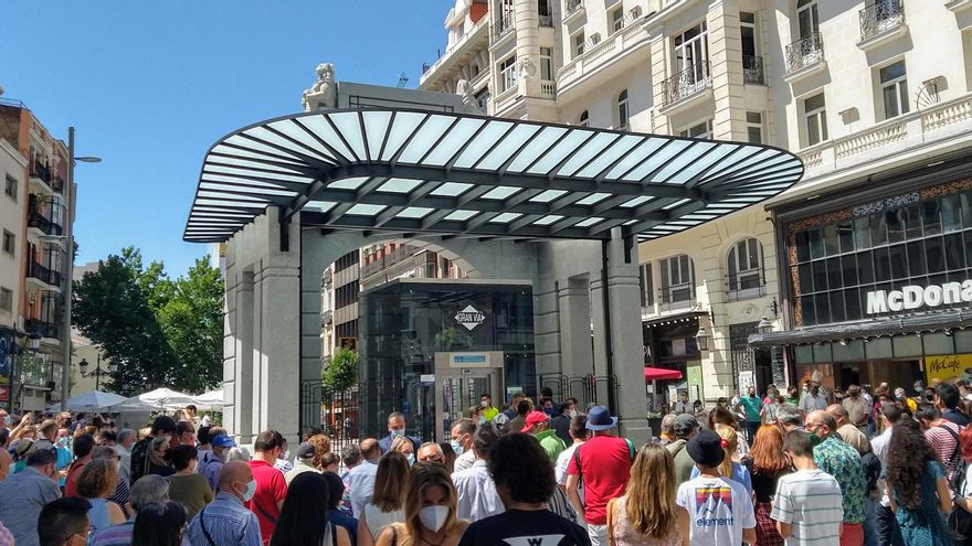 Vista exterior de la réplica del templete de Antonio Palacios en la Gran Vía