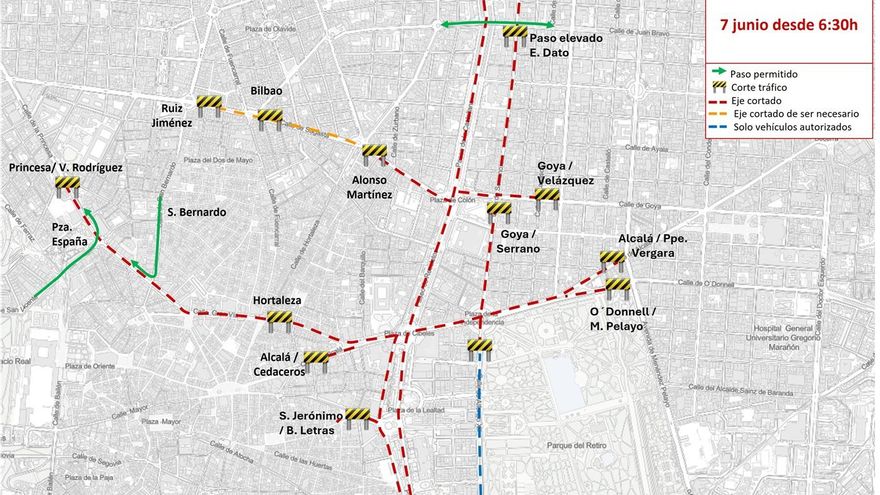 Cortes en Cibeles a partir del 7 de junio