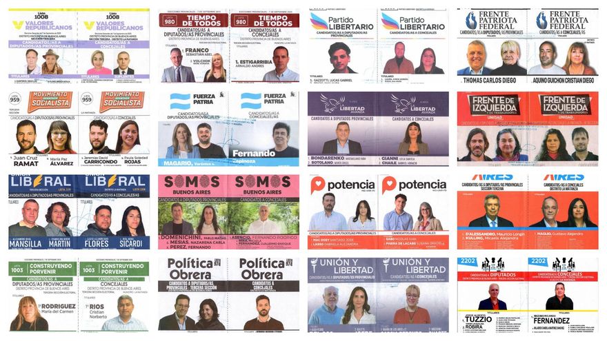 Así son todas las boletas para votar en la Tercera Sección y en La Matanza, el distrito con más de un millón de electores