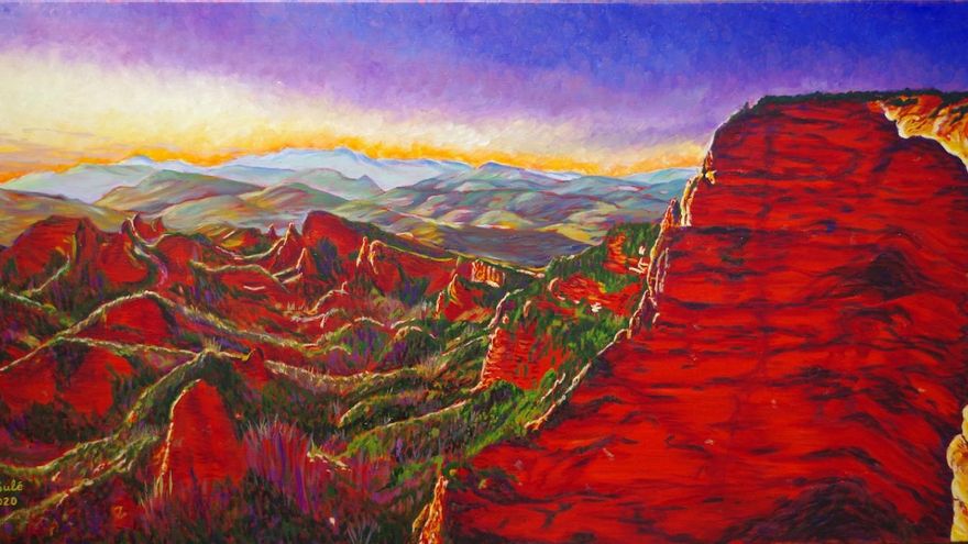 Pintura de Las Médulas obra de Conchi Casado.