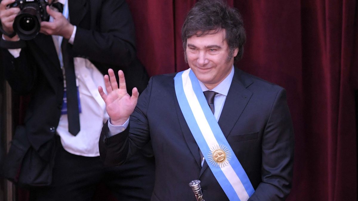 Javier Milei recién proclamado presidente