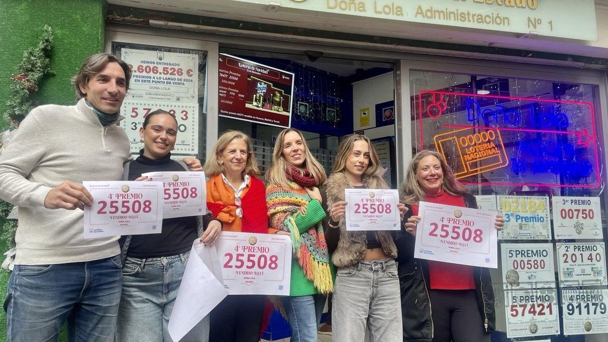 Doblete para la administración toledana 'Doña Lola': ha repartido un cuarto y un quinto premio de la Lotería de Navidad