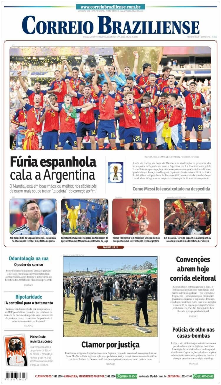 Las lágrimas de Messi y el título de España, en las tapas de los diarios del mundo