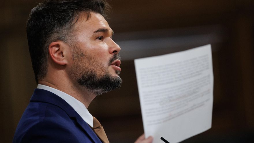 El portavoz de ERC en el Congreso, Gabriel Rufián, en la moción de censura