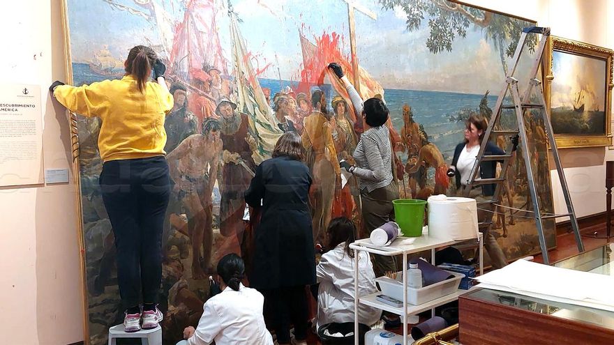 El cuadro cordobés vandalizado en Madrid por dos activistas de Futuro Vegetal