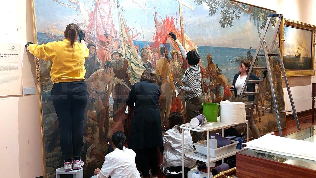 El cuadro cordobés vandalizado en Madrid por dos activistas de Futuro Vegetal