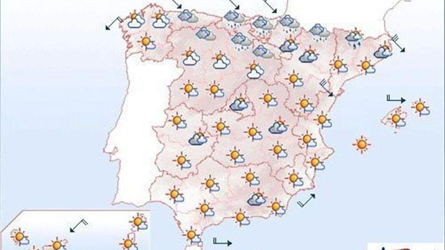 Mañana, lluvias en el norte peninsular y despejado en el resto
