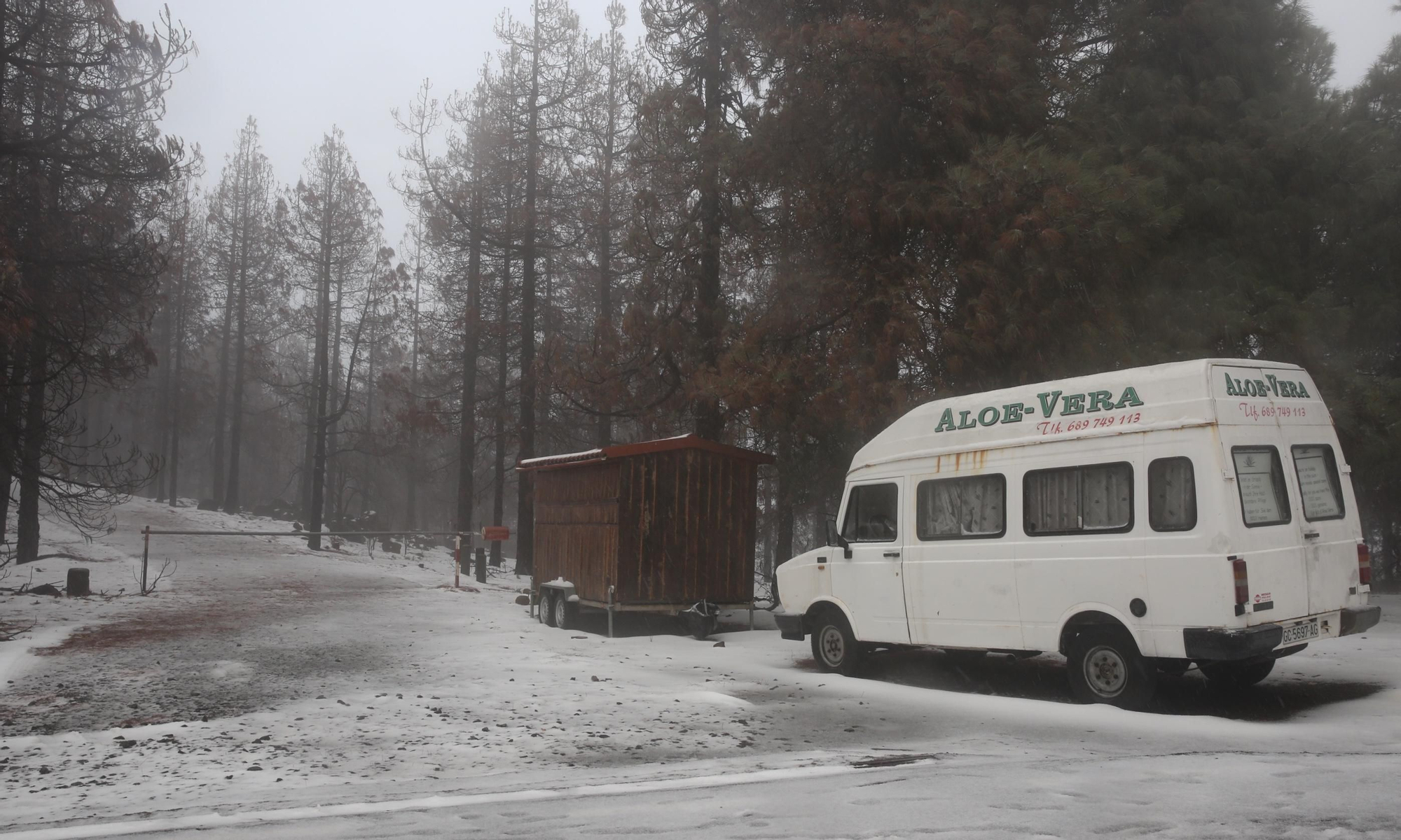 Alrededores del Pico de Las Nieves cubiertos de nieve