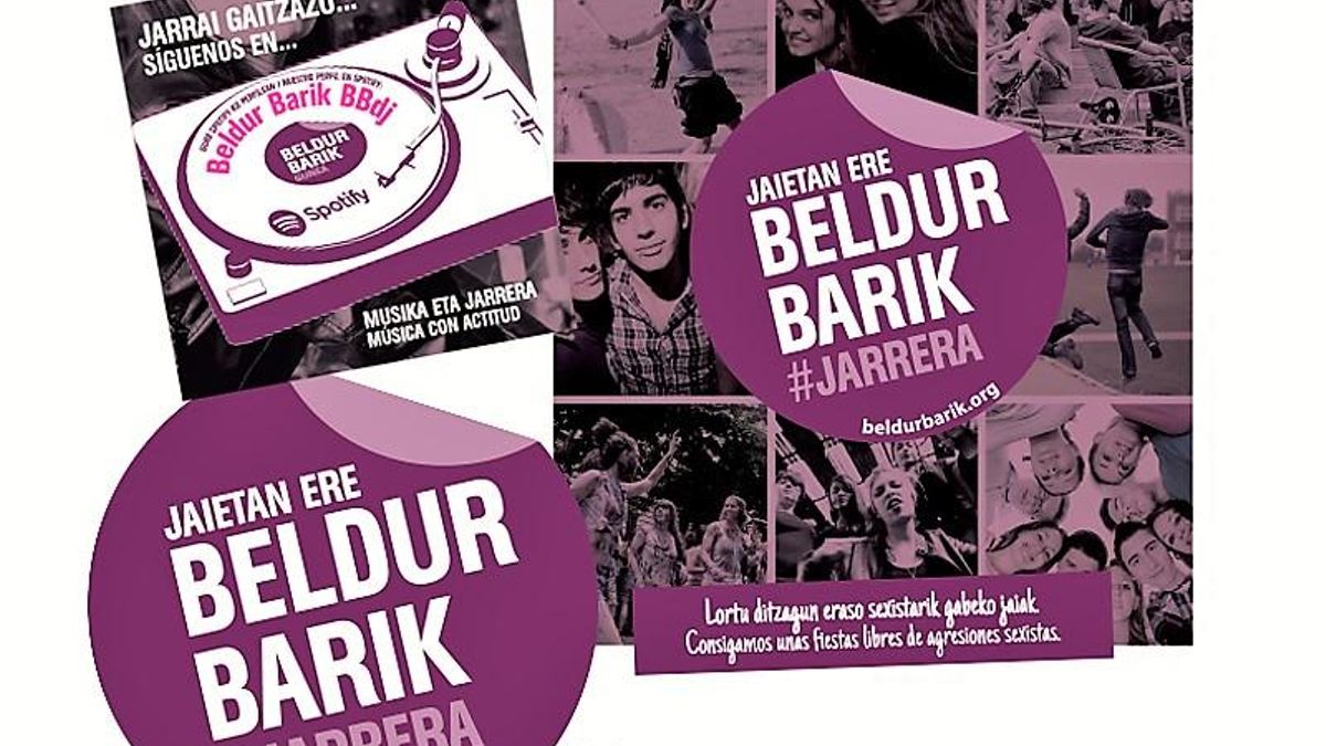Cartel de la campaña ‘Jaietan ere, beldur barik", contra el sexismo en fiestas