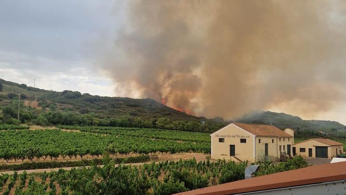 Un incendio forestal en Logroño obliga a cortar la AP-68 y mantiene un carril cerrado sentido Zaragoza