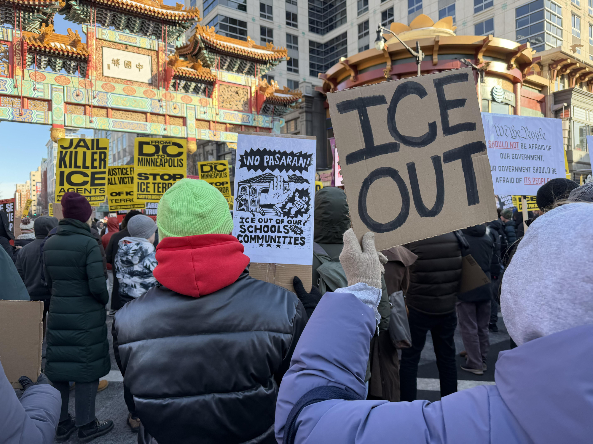 Manifestación contra el ICE en el centro de Washington DC, el 30 de enero de 2026.