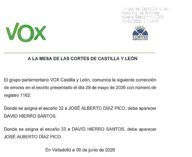 Escrito remitido poco después de la bronca, para cambiar la asignación de escaños.