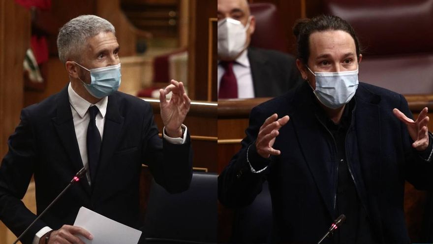 Fernando Grande Marlaska y Pablo Iglesias.