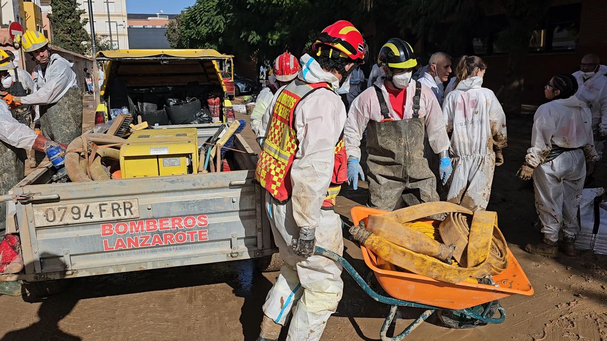 Trabajos del operativo canario en Valencia.