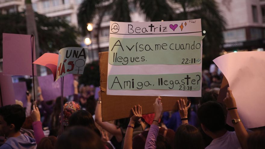 Manifestación por el 8M en Gran Canaria.