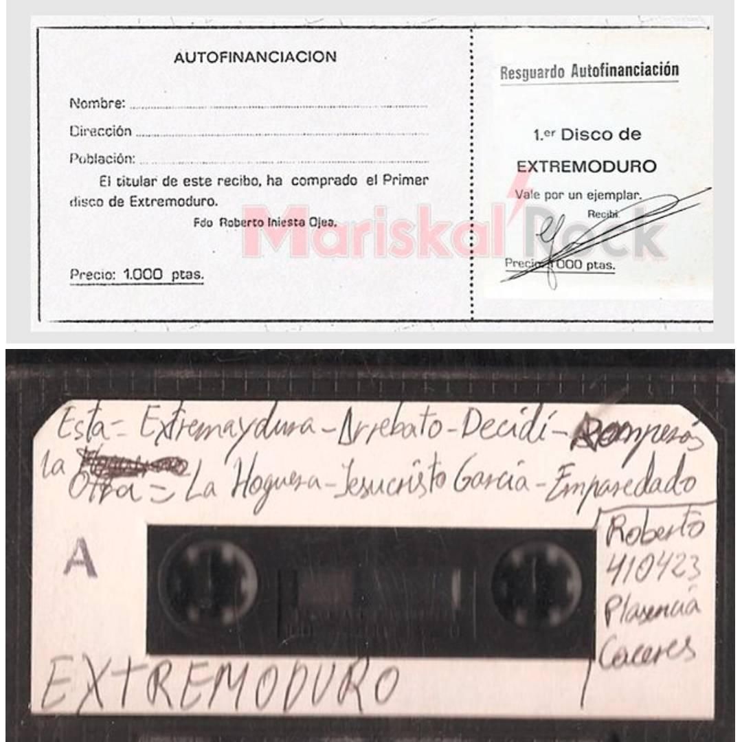 Los vales para financiar la maqueta y una imagen de la cinta grabada en 1989
