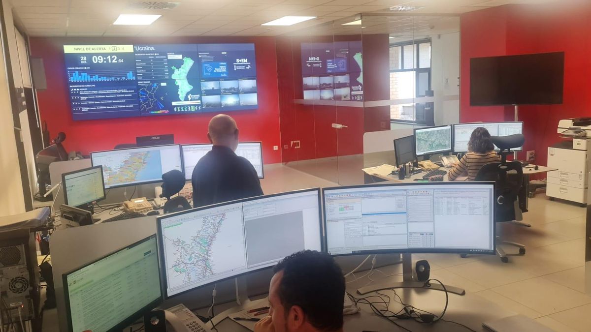 Imagen de la sala de Emergencias de la Generalitat.