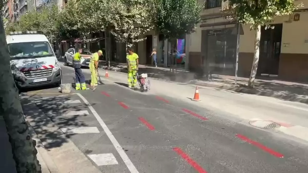Eliminación del carril bici en Avenida Portugal, en Logroño.