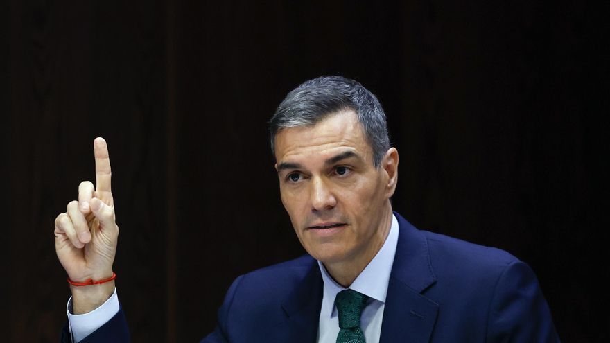 Pedro Sánchez, durante su comparecencia ante la comisión de investigación del caso Koldo, este jueves en el Senado.