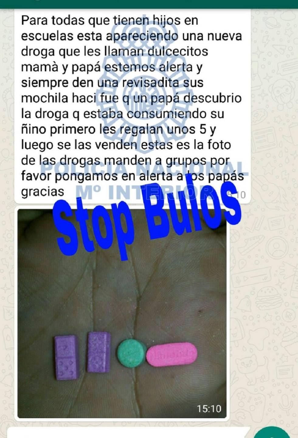 Golosinas con droga que se entregan a niños. (Policía Nacional).