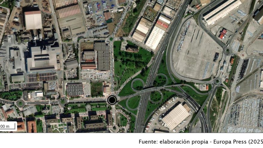 Herida la conductora de un coche en un choque con un camión cuyo conductor dio positivo en cocaína en la rotonda de Nueva Montaña confluencia con La Peseta