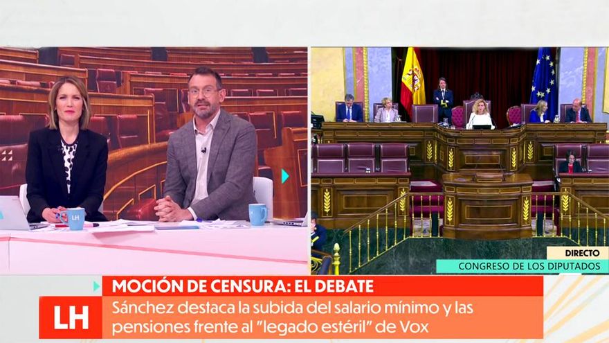 'La hora de La 1' (20.5%) se dispara en simulcast con el Canal 24 Horas con su cobertura de la moción de censura