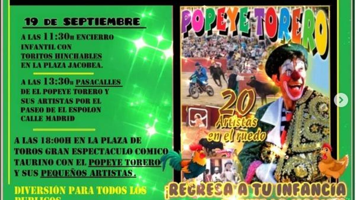 Cartel del espectáculo 'Popeye Torero' en Santo Domingo