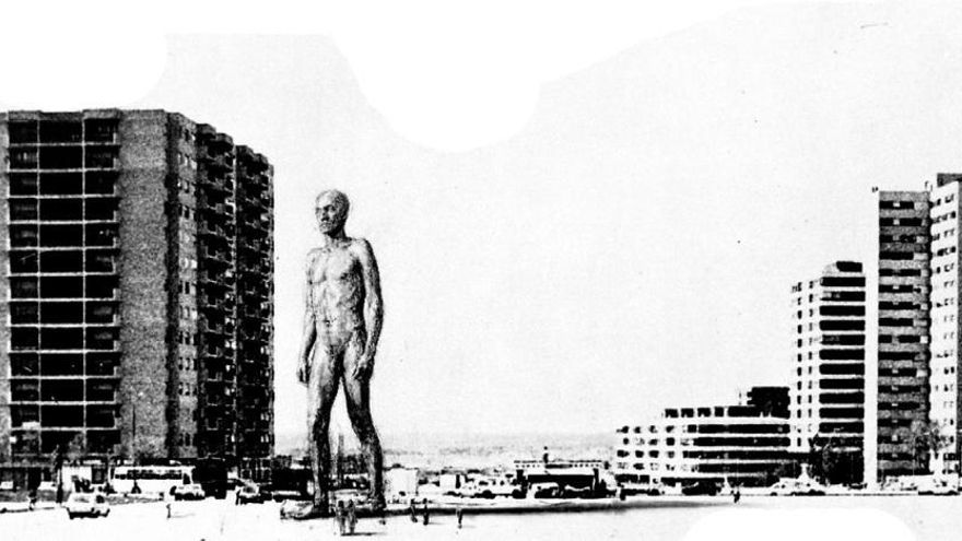 El “Coloso en Bolas”, la megalómana estatua de Antonio López que casi acompaña a los arcos de la M-30