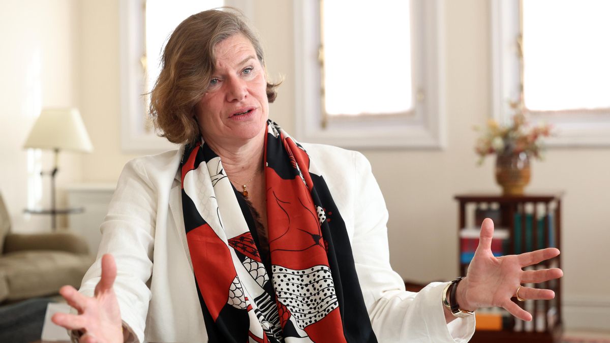 Mariana Mazzucato, en un momento de la entrevista