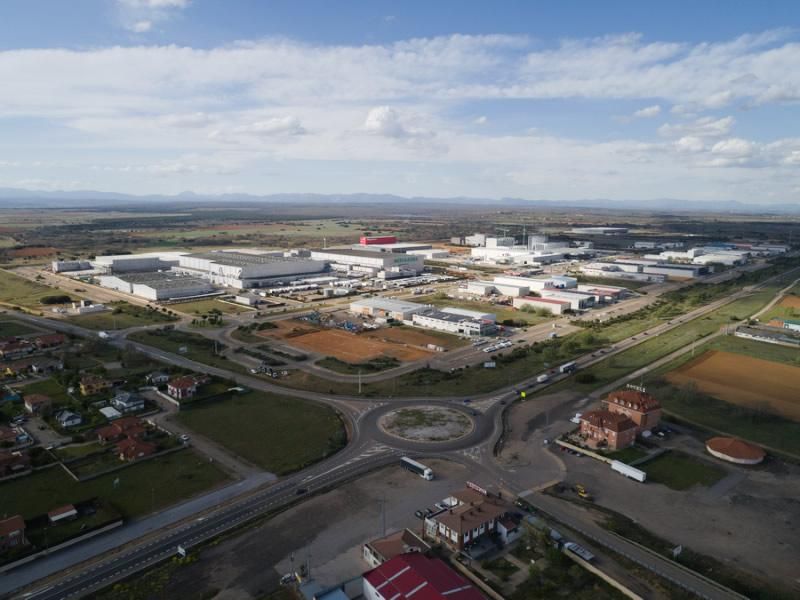 Vista aérea del polígono industrial de Villadangos del Páramo, en el centro de la provincia de León.