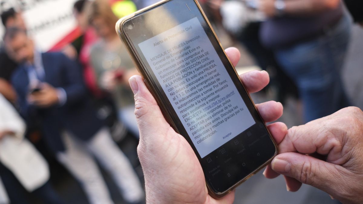 Una persona revisa su teléfono móvil después de recibir una alerta del servicio ES-Alert realizada a modo de prueba del sistema de avisos de emergencias a la población, en una imagen de archivo. EFE/Alberto Valdés