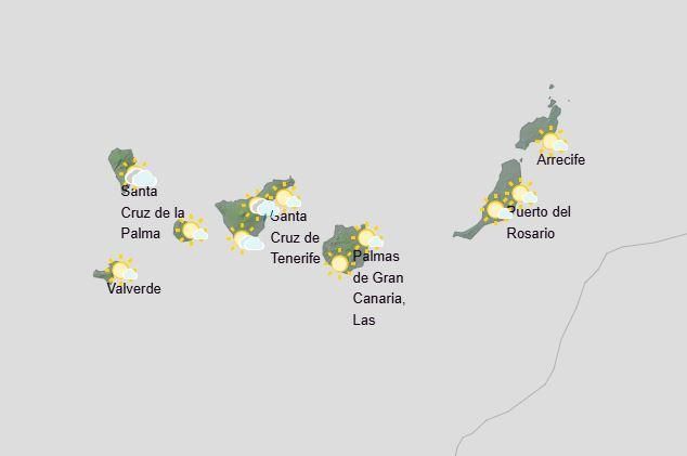 Mapa de los cielos en Canarias para el domingo 20 de septiembre.