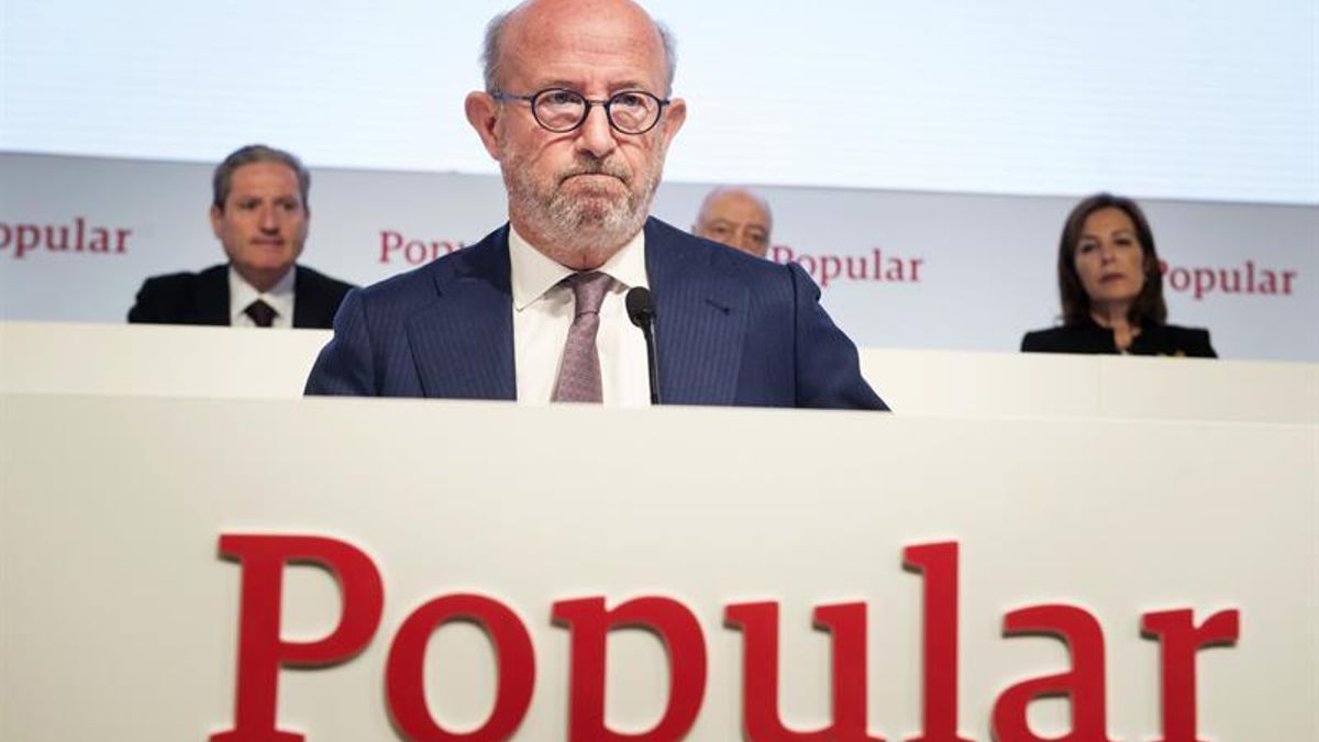 Emilio Saracho, presidente de Banco Popular, en la junta de accionistas de la entidad.