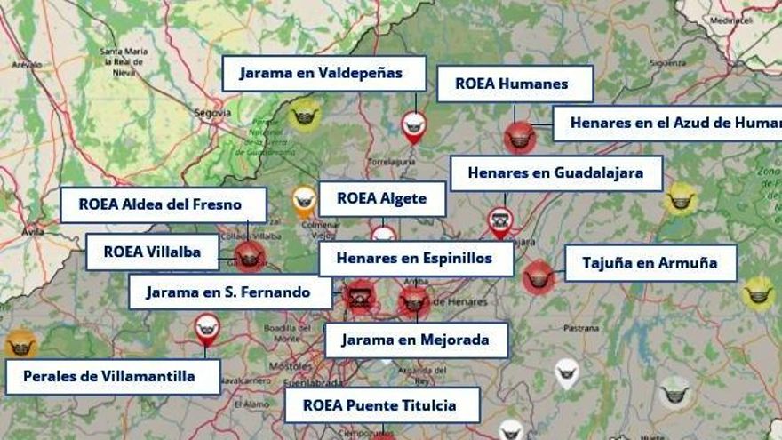Aviso rojo por peligro de inundaciones en diez puntos de Madrid mientras 11 de sus 13 presas están desembalsando